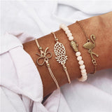 IF ME Bohemian Geometric Stone Bracelet Set for Women Vintage Rope Taseel Sequin Moon Map Elephant Heart Leaf Female Jewelry NEW