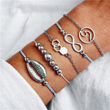 IF ME Bohemian Geometric Stone Bracelet Set for Women Vintage Rope Taseel Sequin Moon Map Elephant Heart Leaf Female Jewelry NEW