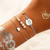 IF ME Bohemian Geometric Stone Bracelet Set for Women Vintage Rope Taseel Sequin Moon Map Elephant Heart Leaf Female Jewelry NEW
